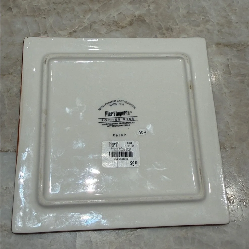 Pier 1 Poppies Earthenware Square Trivet 7